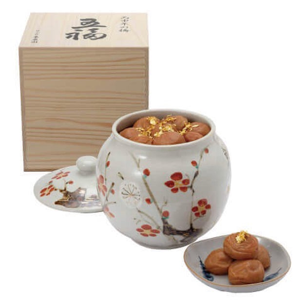 1.8kg（約56粒）<br>美濃焼・乾山写し紅白梅壷<br>金箔入