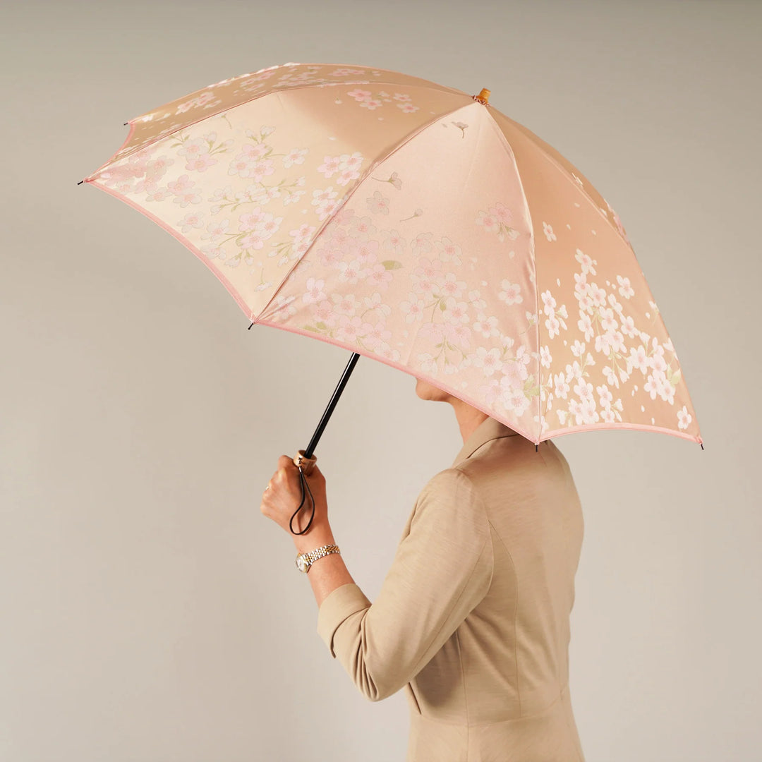 槙田商店 晴雨兼用傘（折りたたみ・長傘）絵おり 桜 – By Emotion