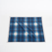 藍濃淡格子<br>綿100%<br>約50×50cm