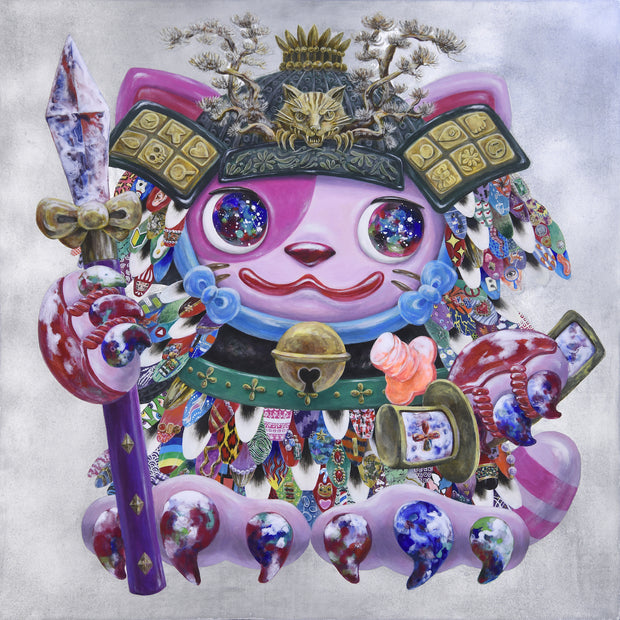 「鱗　No.26」<br>
72.7×72.7cm<br>
制作年：2024年<br>
キャンバス、アクリル、岩絵具、メッキ調顔料<br>
※額装はありません。