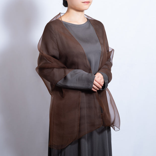 玉葱（鶯茶）<br>絹100%<br>約50×180cm