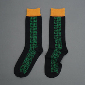 SET５<br>pattern socks / LETTER（black）