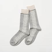 SET３<br>pattern socks / LETTER（light grey）