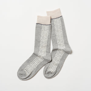 SET３<br>pattern socks / LETTER（light grey）