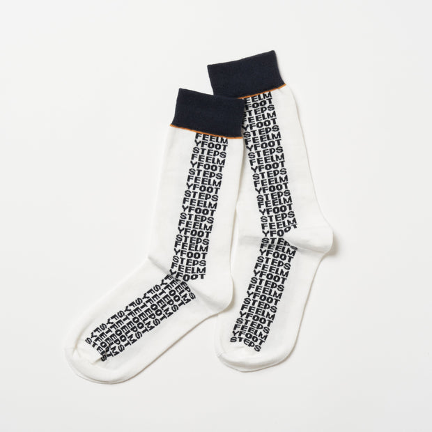 SET１<br>pattern socks / LETTER（off white）