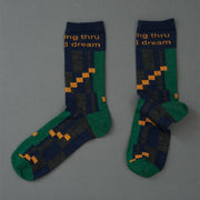 SET４<br>pattern socks / FOREST（navy）