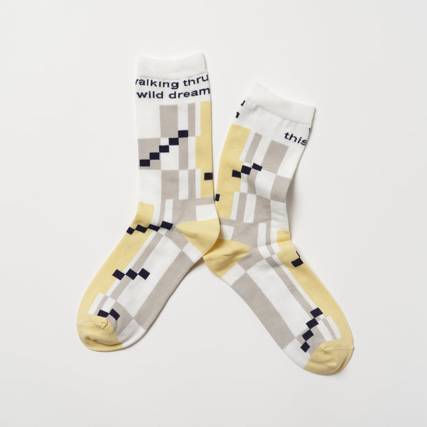 SET２<br>pattern socks / FOREST（off white）