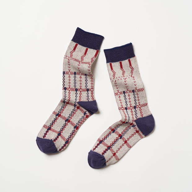 SET２<br>crew socks / HEATHCRIFF（red）