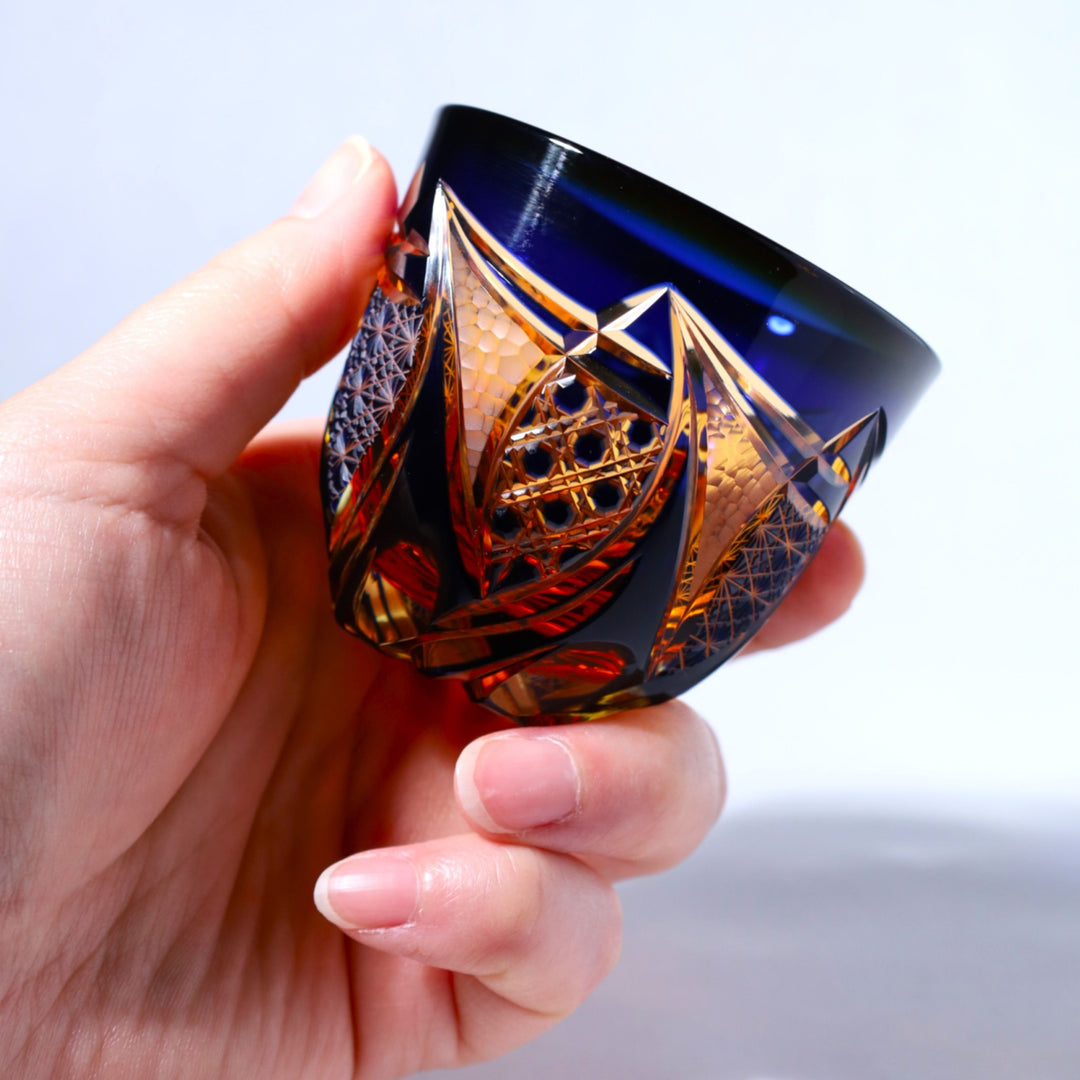 CHIKARAISHI 切子ぐい吞み「華嵐」｜工房で手作り｜日本酒好きな方への