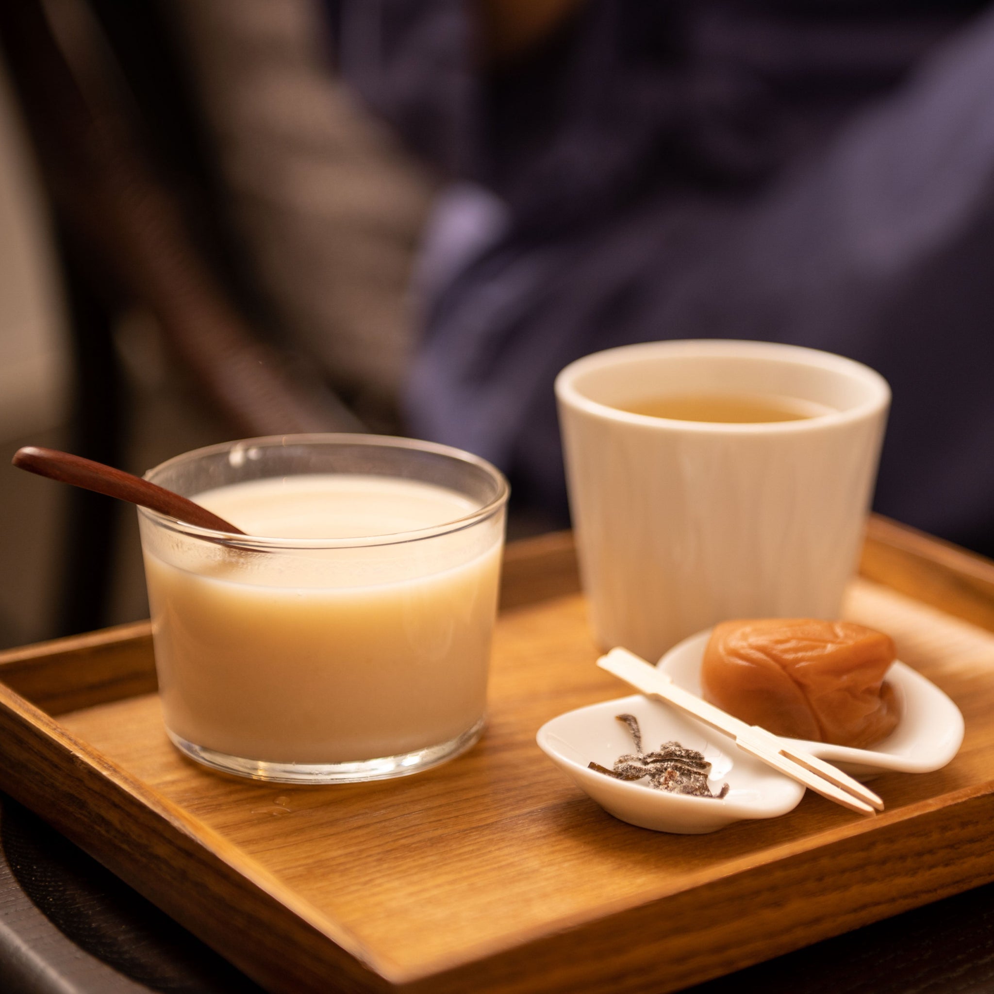 入浴後には、人気の高い甘酒セットをご提供