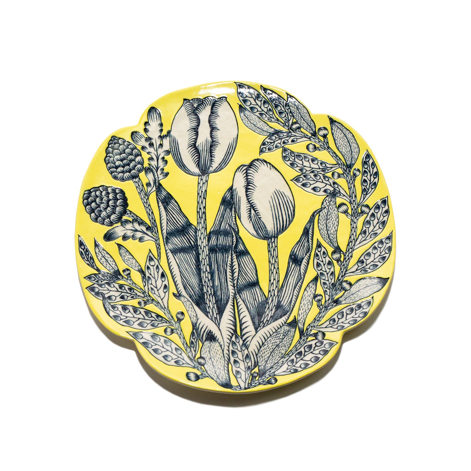 飾り皿　作家作品 陶器】モロッコ風曼荼羅柄 グリーンとブルーの飾り皿 インテリアに