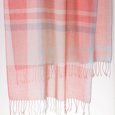 花桃<br>約59×200cm<br>絹65%・オーガニックコットン35%