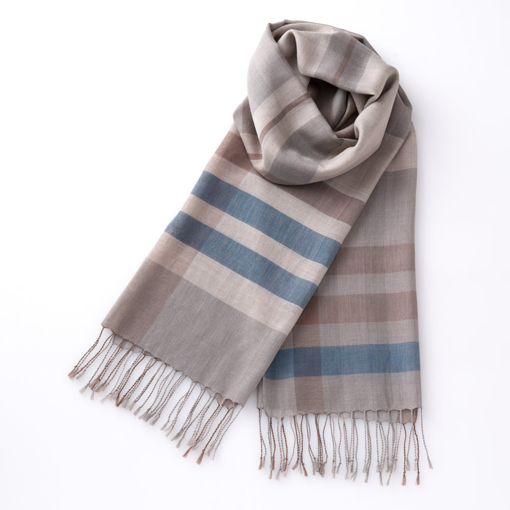 穀雨<br>約59×200cm<br>絹65%・オーガニックコットン35%