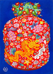 「縷紅草」<br>
SM（227×158mm額装）<br>
制作年：2024年<br>
雲肌麻紙に岩絵具