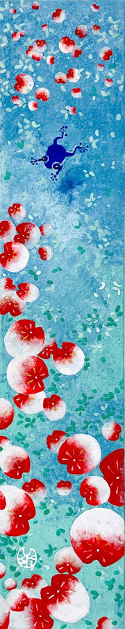 「おと」<br>
360×72mm 額なし<br>
制作年：2024年<br>
雲肌麻紙に岩絵具<br>