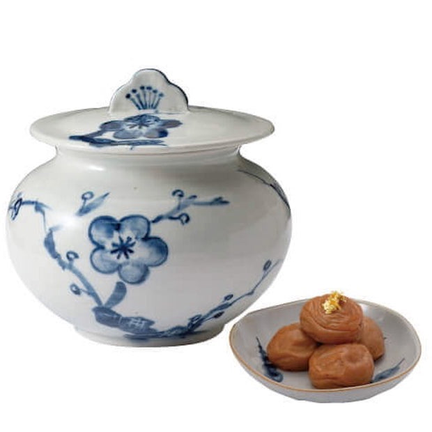 1.2kg（約38粒）<br>美濃焼・染付梅木文壷<br>金箔入
