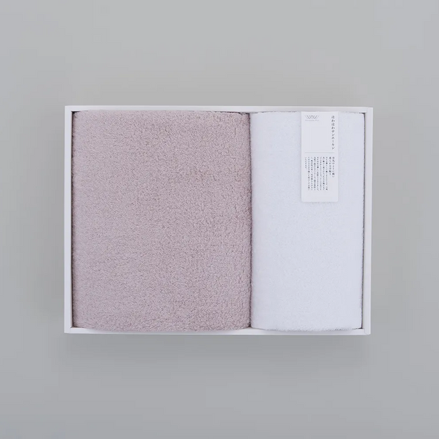 ほわほわサンホーキン<br>バスタオル1枚（ピンク）、フェイスタオル１枚（オフホワイト）
