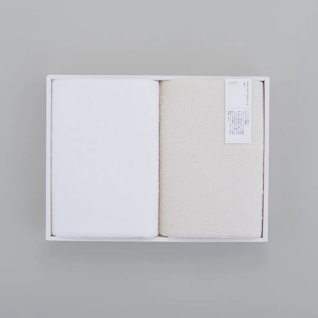 なめらかバンガロールorganic<br>バスタオル２枚（オフホワイト、キナリ）