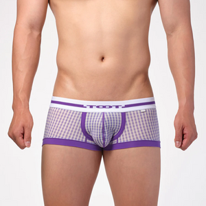 パープル　前面<br>モデル着用サイズ：L<br>（身長180cm/体重70kg/ヒップ91cm）