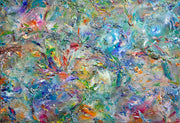 「生命との対話」<br>
幅1167×高さ803×奥行20mm（P50）<br>
制作年：2024年<br>
Acrylic, mixed media on canvas<br>
額装はありません。