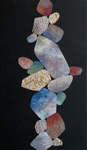 MARINO.<br>
「石畳」<br>
幅242×高さ410×奥行17mm (M6)<br>
制作年：2023年<br>
Acrylic color, mixed media on canvas<br>
額装はありません。