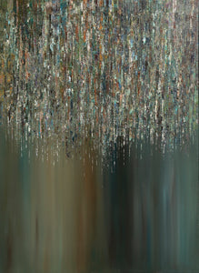 「Rain -forest-」<br>
幅727×高さ1000×奥行20mm（P40）<br>
制作年：2022年<br>
Acrylic color, mixed media on canvas<br>
額装はありません。