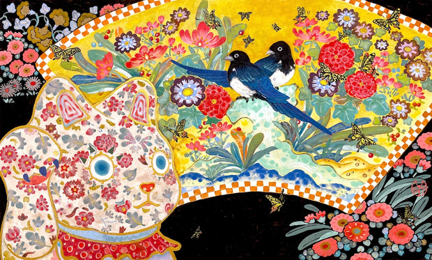 「recollection Ⅲ」<br>
M8（455×273mm額装）<br>
制作年：2025年<br>
雲肌麻紙に岩絵具