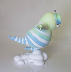 「snorkeler -New beginnings-」<br>
高さ320×幅305×奥行260mm<br>
制作年：2024年<br>
レジン、アクリル絵具
