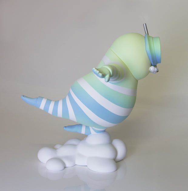 「snorkeler -New beginnings-」<br>
高さ320×幅305×奥行260mm<br>
制作年：2024年<br>
レジン、アクリル絵具