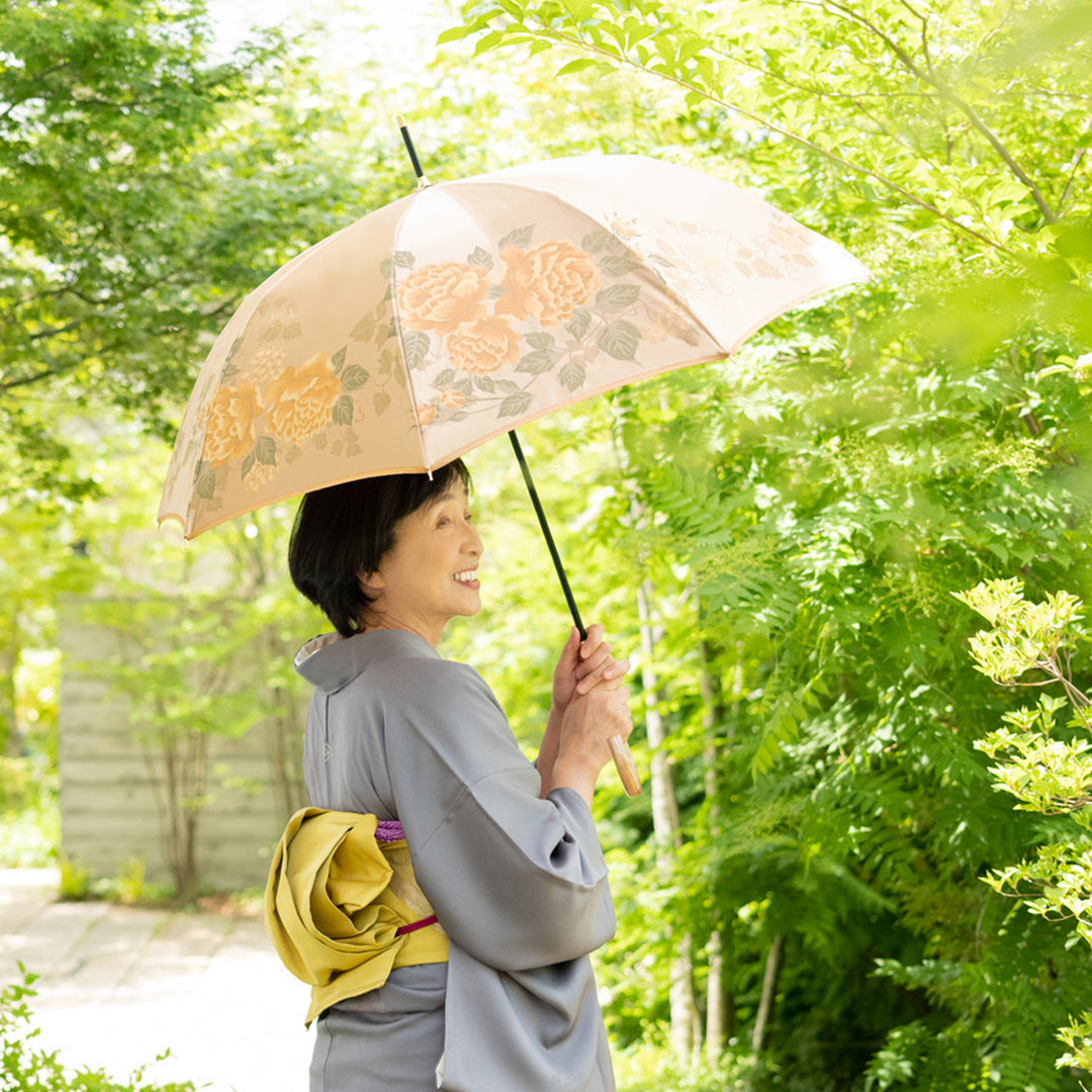 槙田商店 晴雨兼用傘（長傘）絵おり バラとぶどう – By Emotion